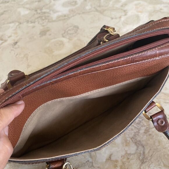 Vintage Carryland USA Brown Leather Satchel Convertible Shoulder Bag - Picture 11 of 12